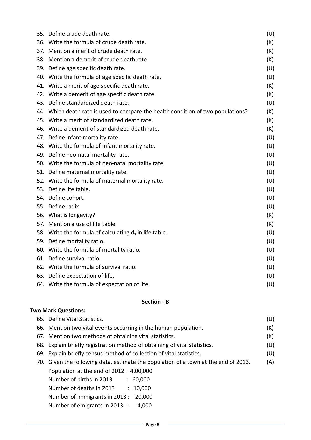 Karnataka 2nd PUC Question Bank for Statistics - Page 5