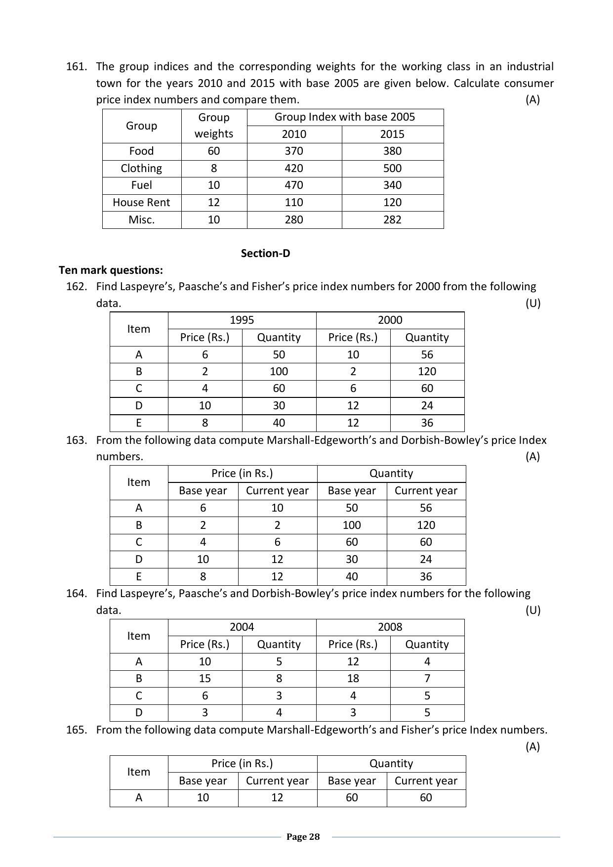 Karnataka 2nd PUC Question Bank for Statistics - Page 28