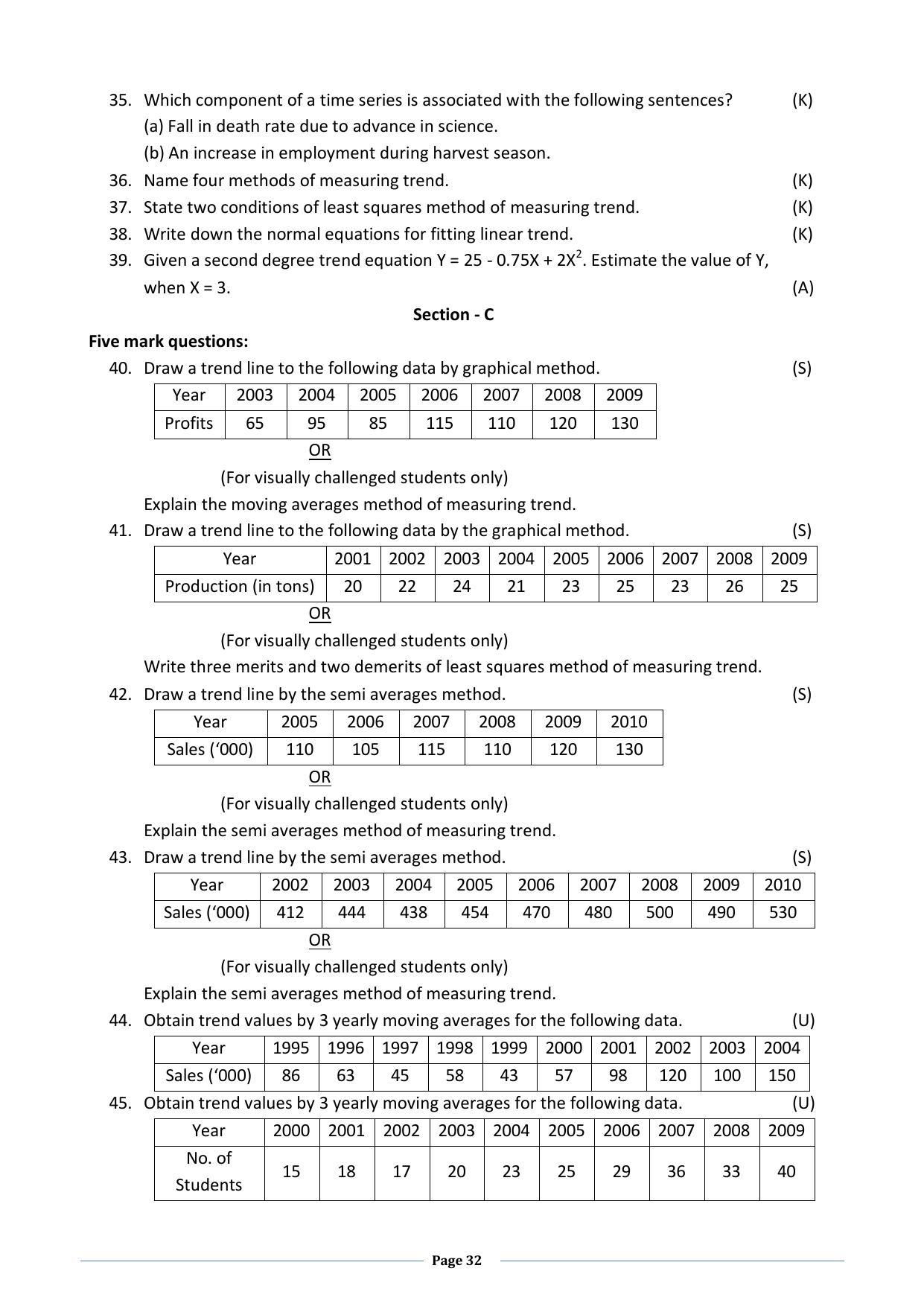 Karnataka 2nd PUC Question Bank for Statistics - Page 32