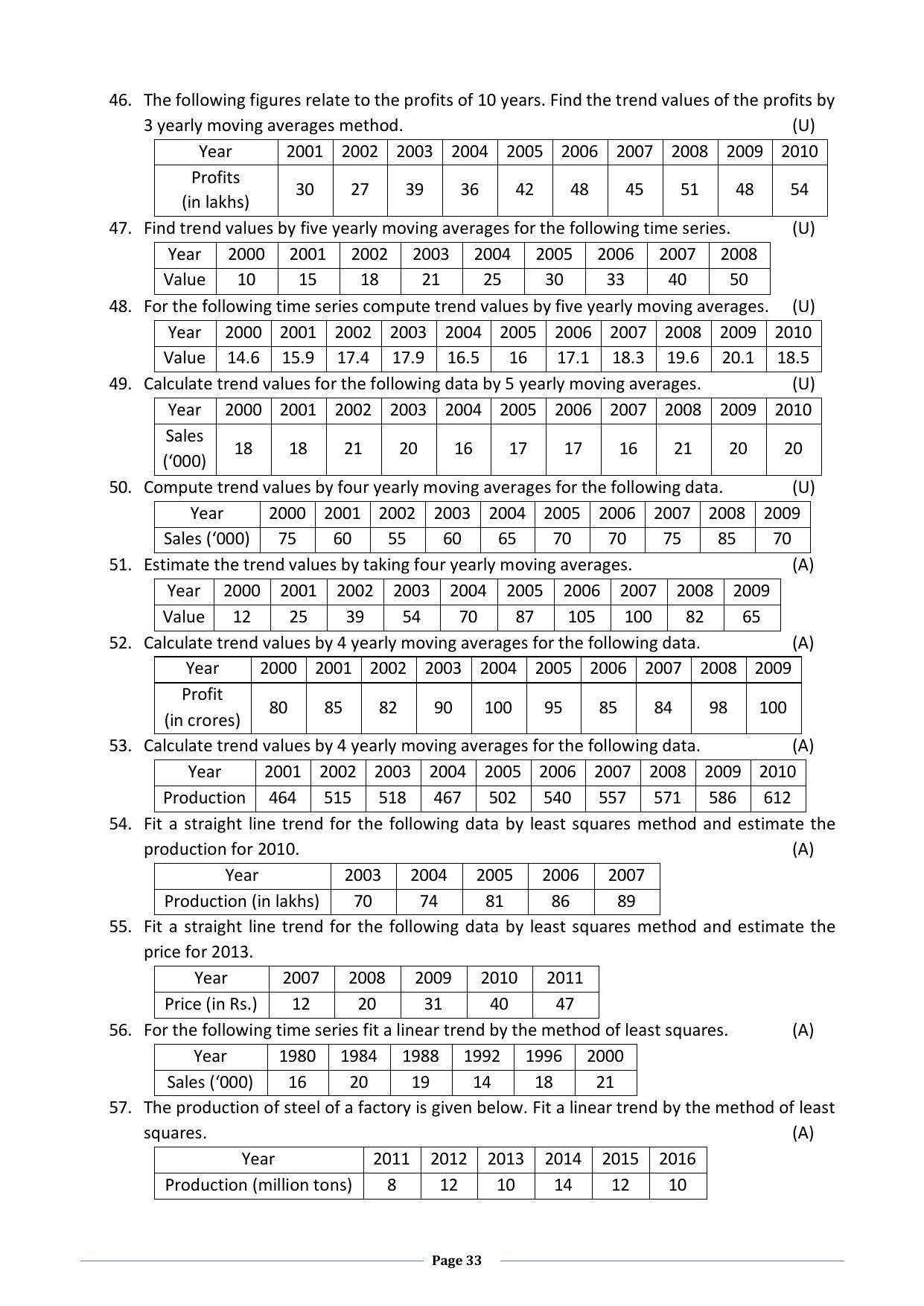 Karnataka 2nd PUC Question Bank for Statistics - Page 33