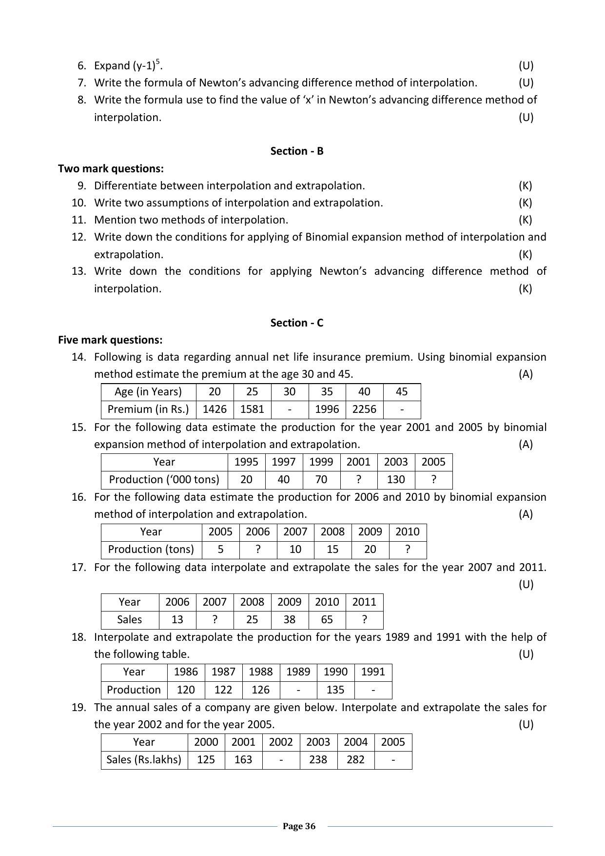 Karnataka 2nd PUC Question Bank for Statistics - Page 36