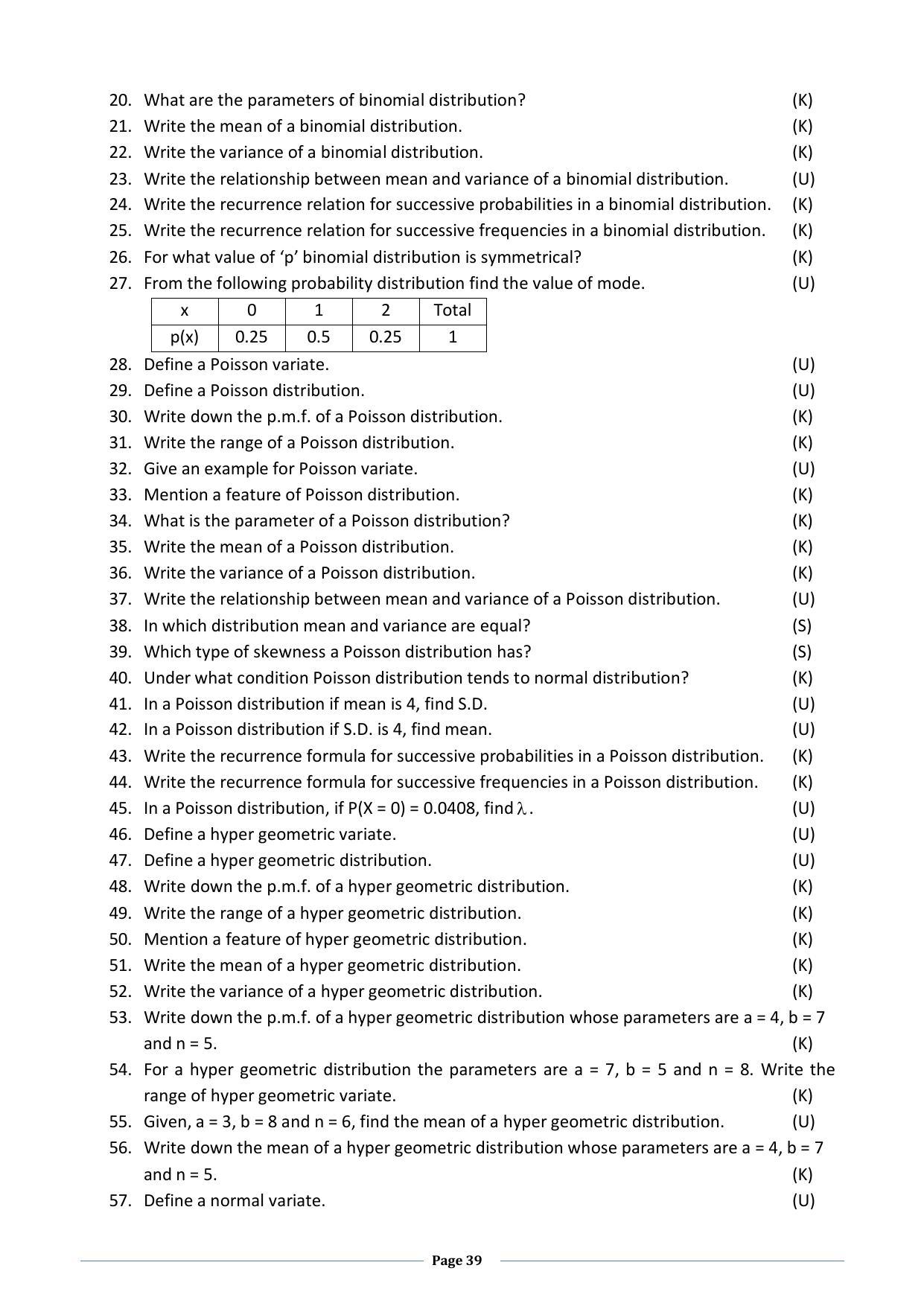 Karnataka 2nd PUC Question Bank for Statistics - Page 39