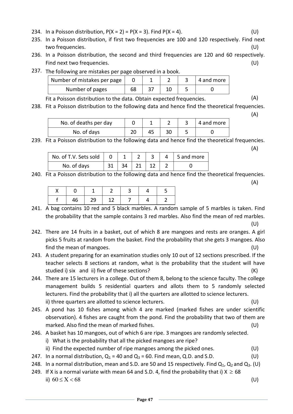 Karnataka 2nd PUC Question Bank for Statistics - Page 47