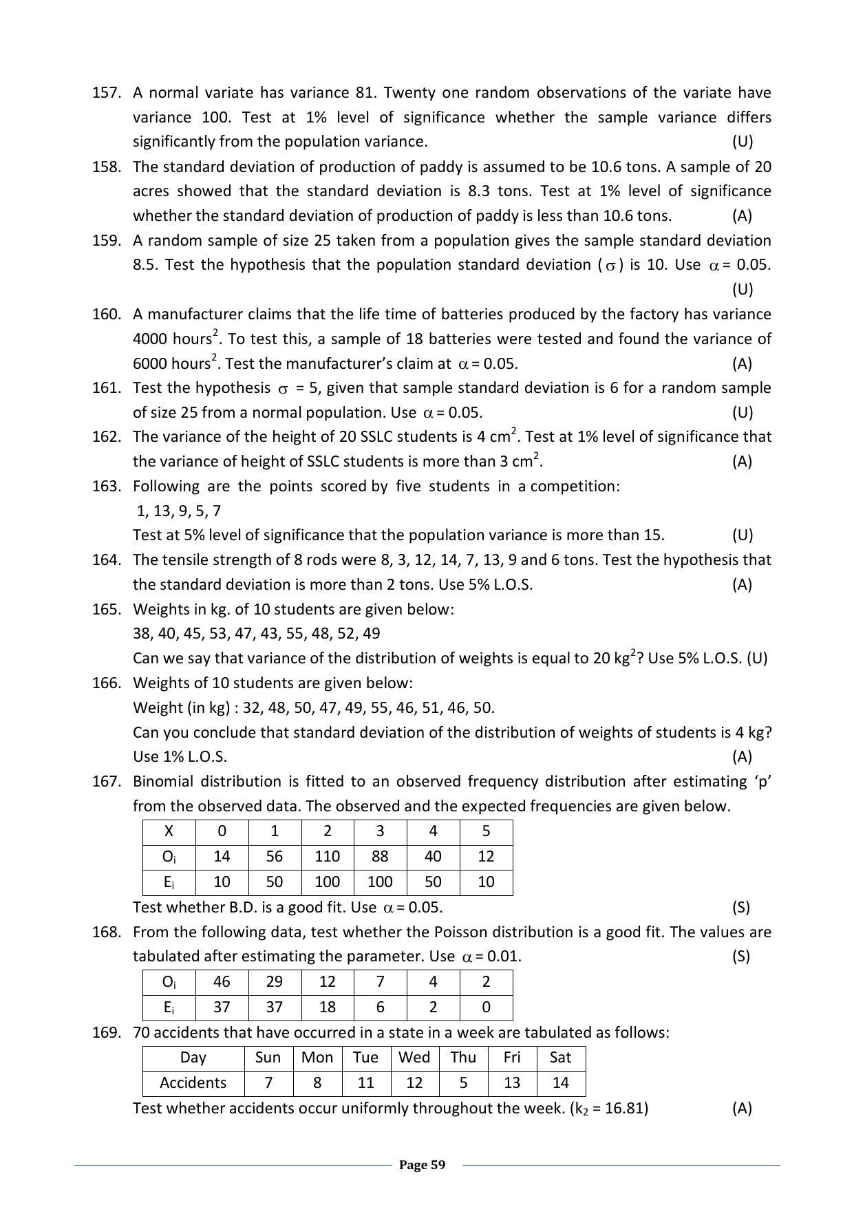 Karnataka 2nd PUC Question Bank for Statistics - Page 59