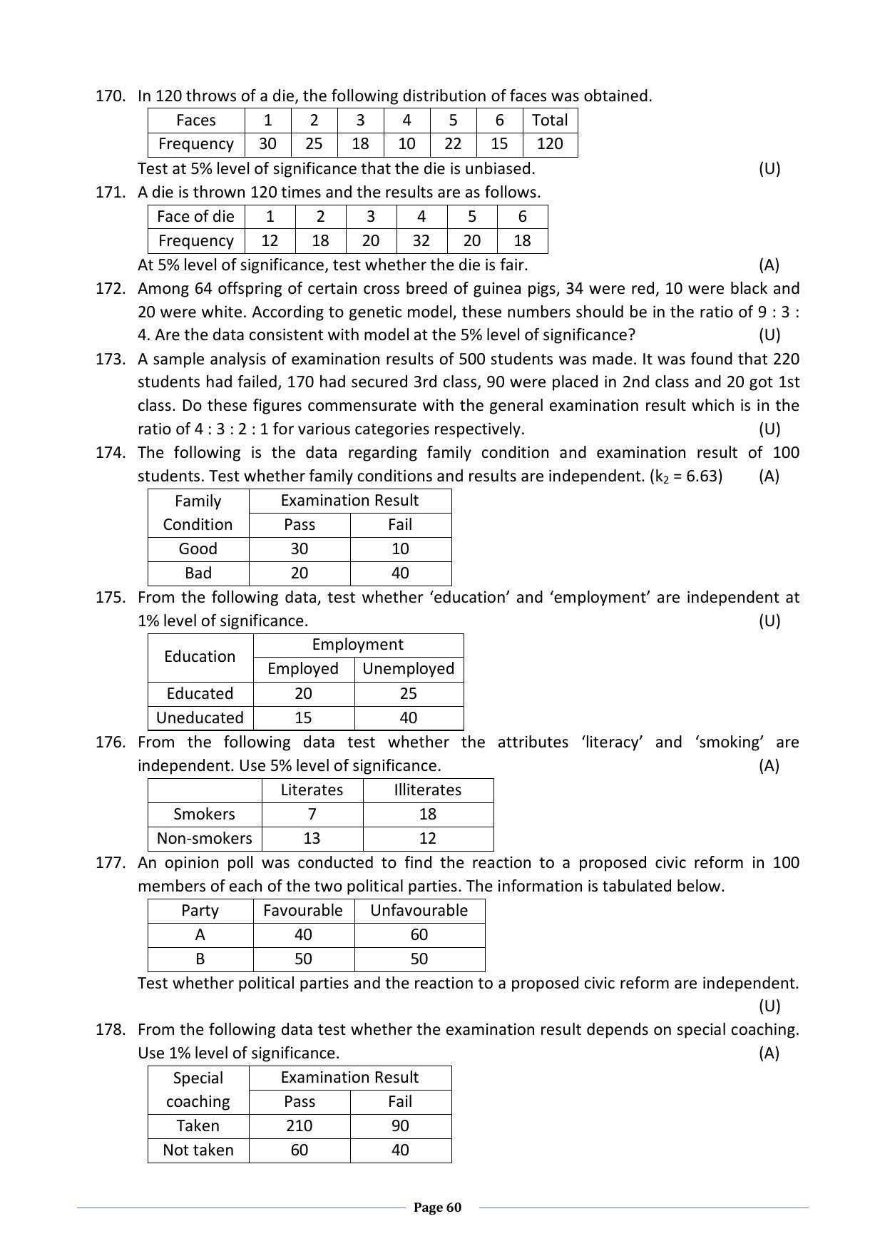 Karnataka 2nd PUC Question Bank for Statistics - Page 60