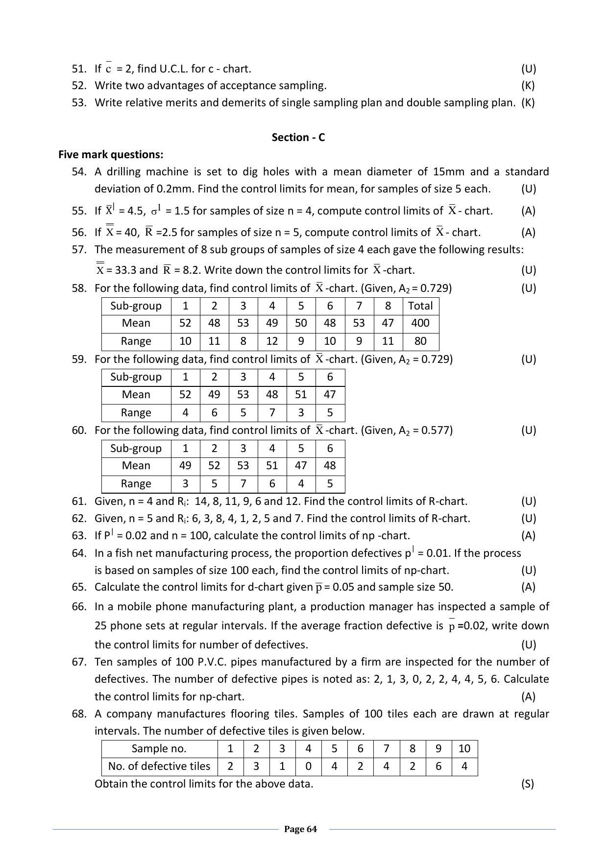 Karnataka 2nd PUC Question Bank for Statistics - Page 64