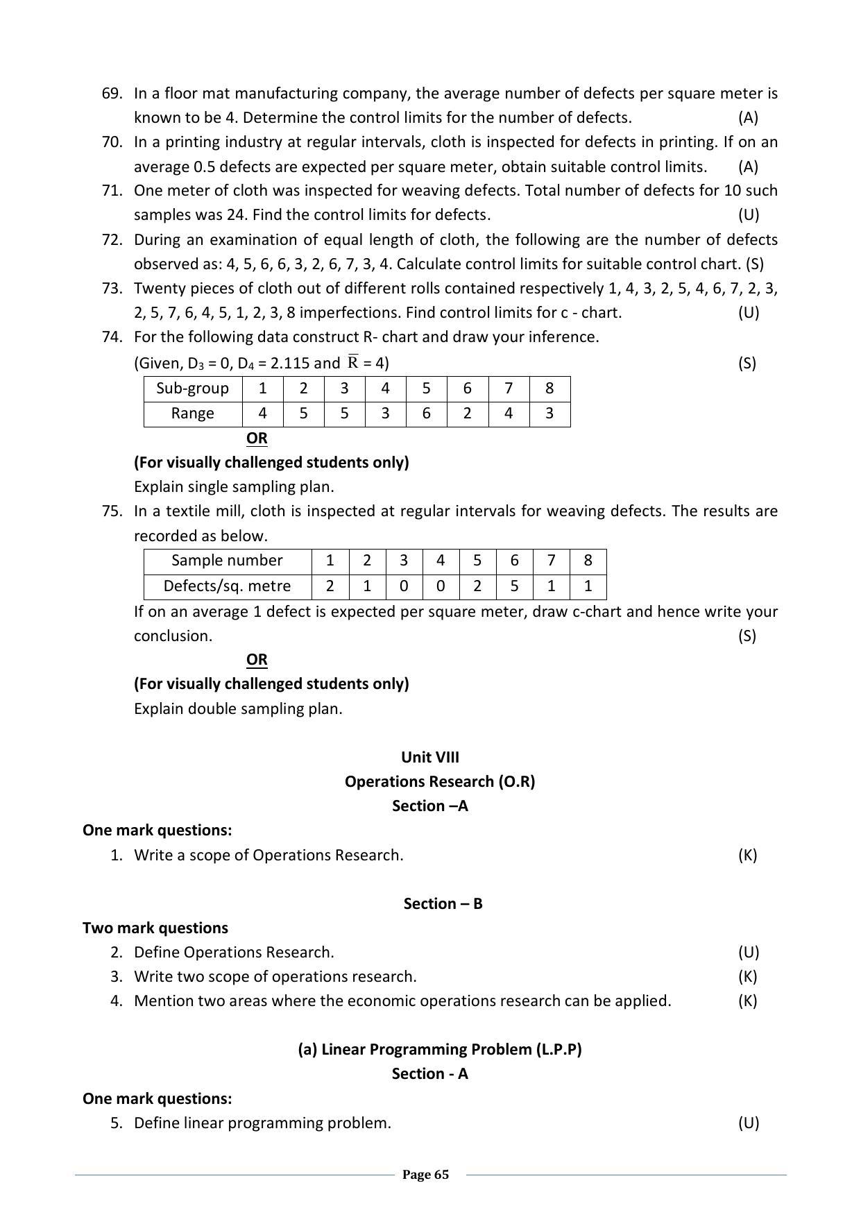 Karnataka 2nd PUC Question Bank for Statistics - Page 65