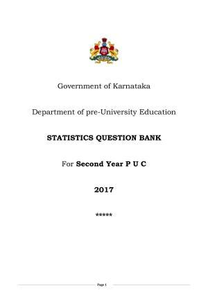 Karnataka 2nd PUC Question Bank for Statistics
