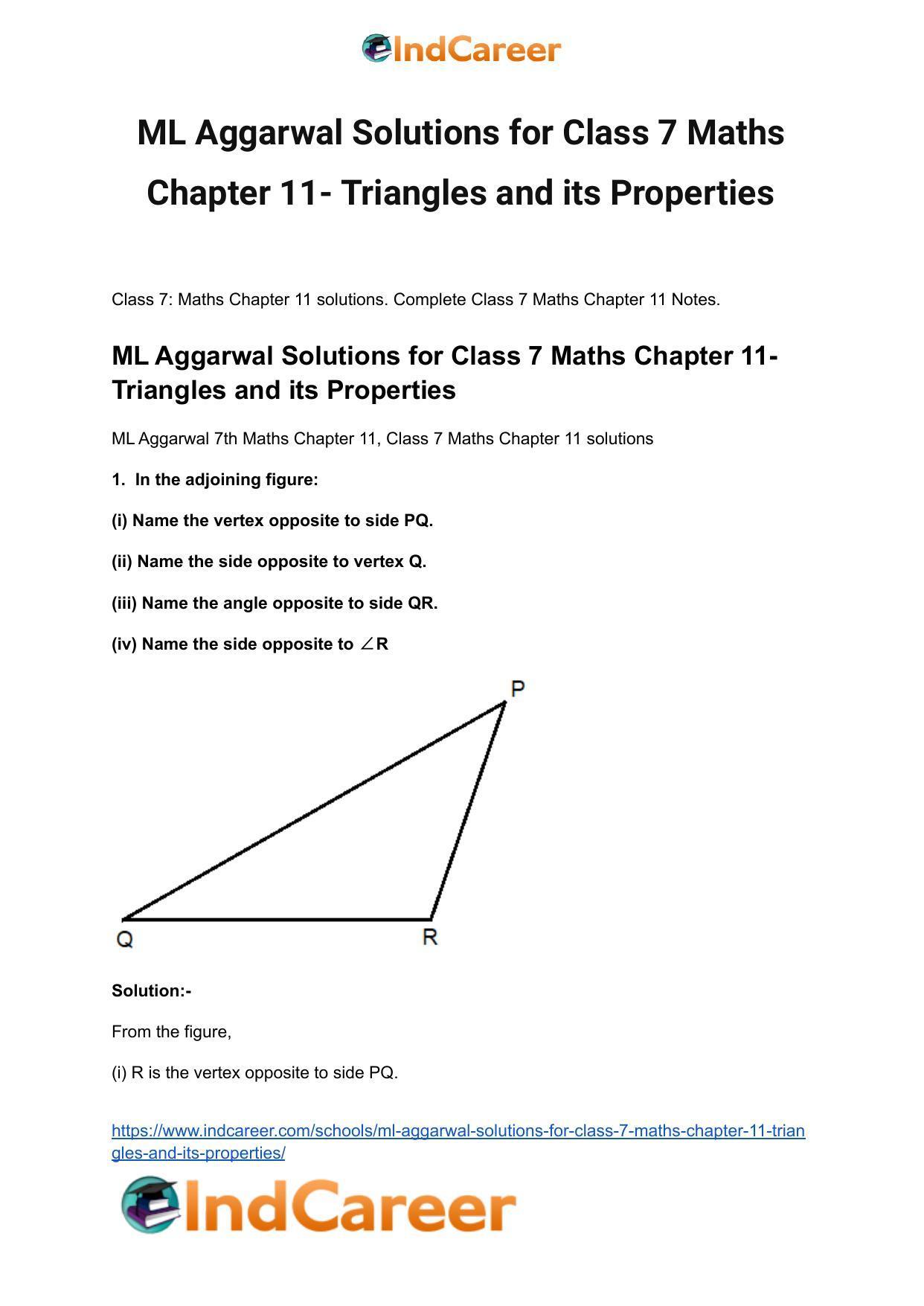 ML Aggarwal Solutions for Class 7 Maths Chapter 11- Triangles and its Properties - Page 2