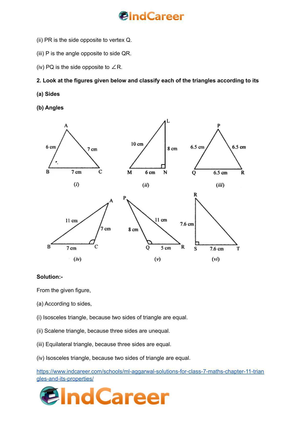 ML Aggarwal Solutions for Class 7 Maths Chapter 11- Triangles and its Properties - Page 3