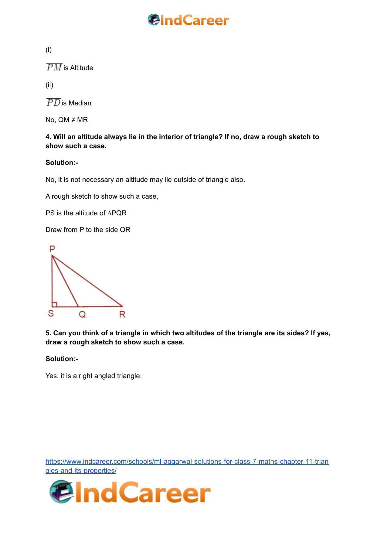 ML Aggarwal Solutions for Class 7 Maths Chapter 11- Triangles and its Properties - Page 5