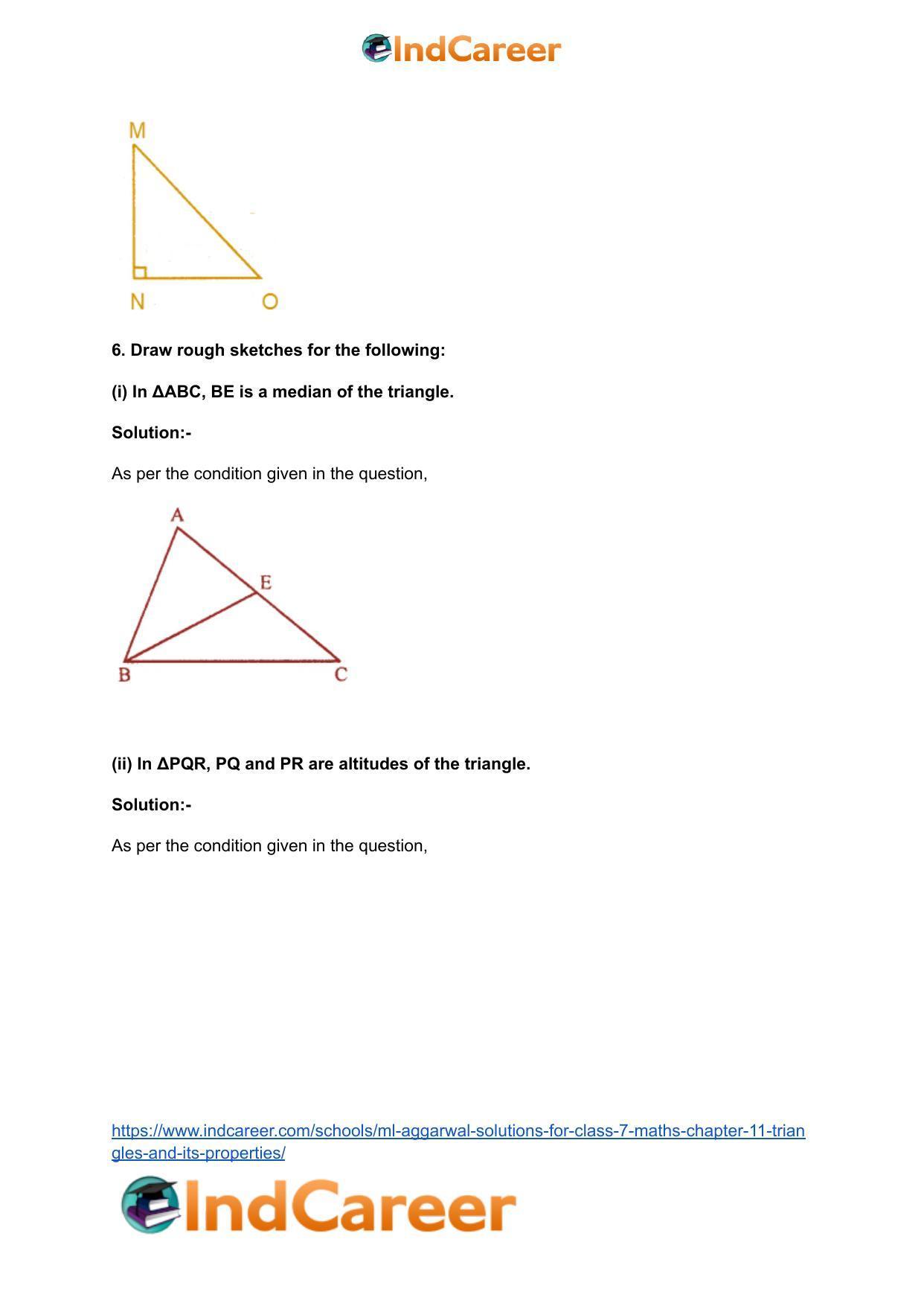 ML Aggarwal Solutions for Class 7 Maths Chapter 11- Triangles and its Properties - Page 6