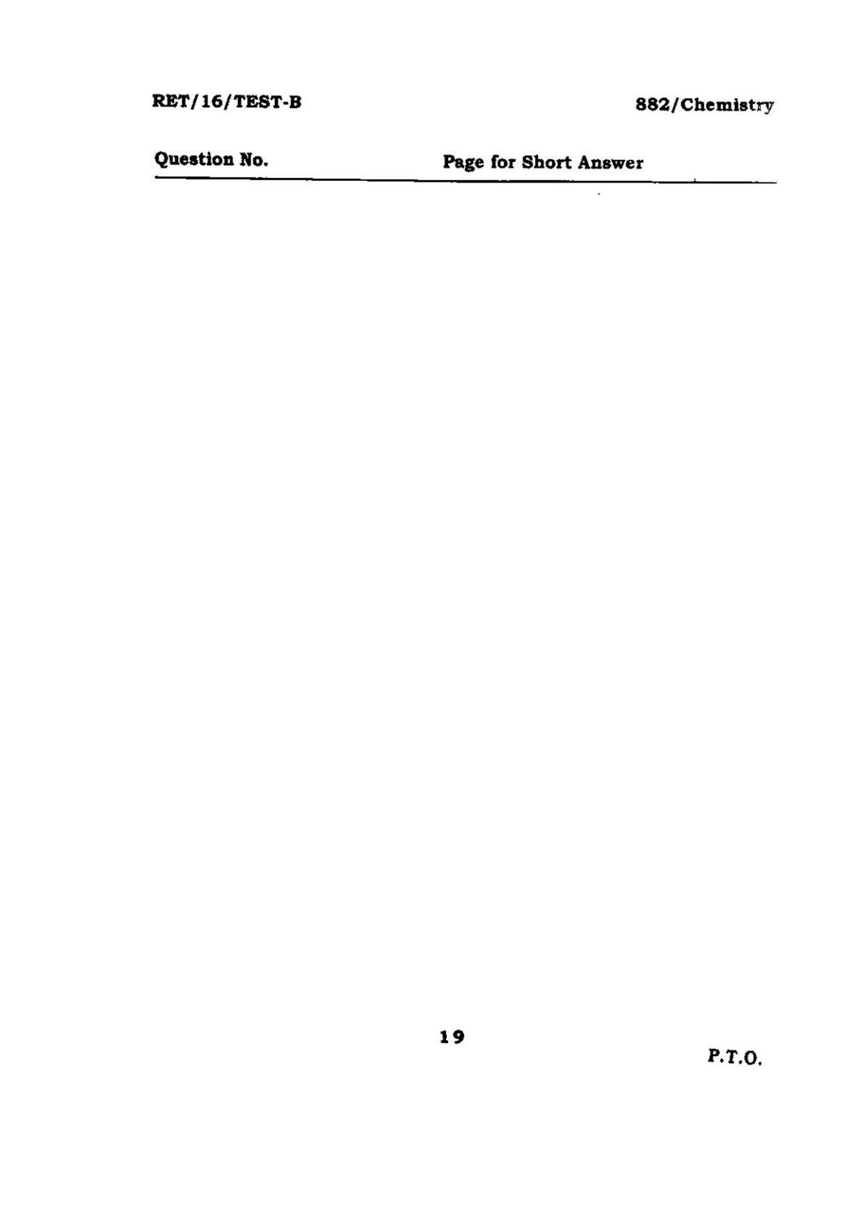 BHU RET CHEMISTRY 2016 Question Paper - Page 19