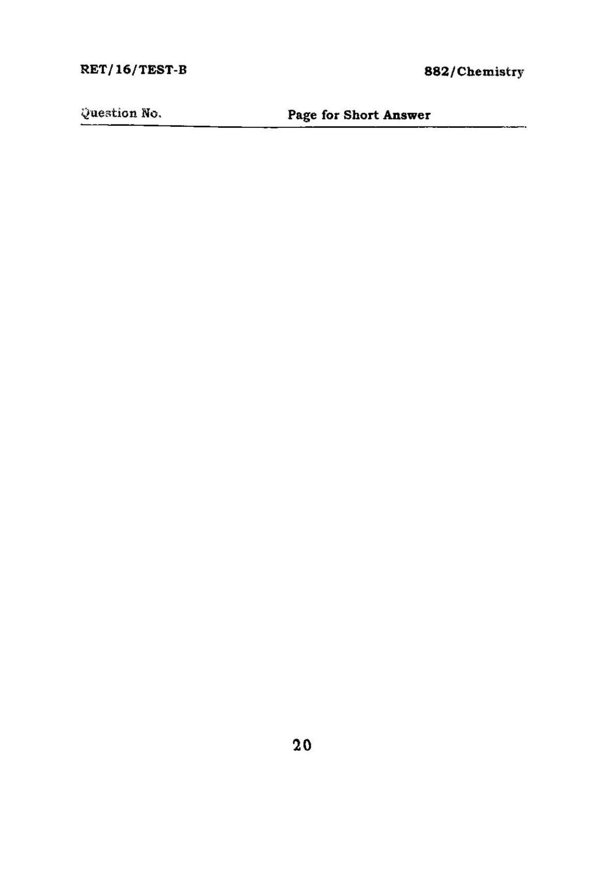 BHU RET CHEMISTRY 2016 Question Paper - Page 20