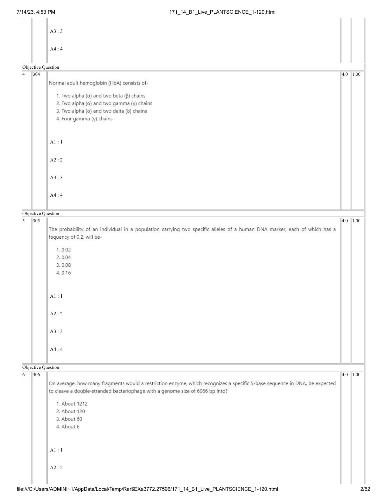 ICAR AIEEA PG 2023 PLANT SCIENCES Question Paper- 14 July 2023 - Page 2
