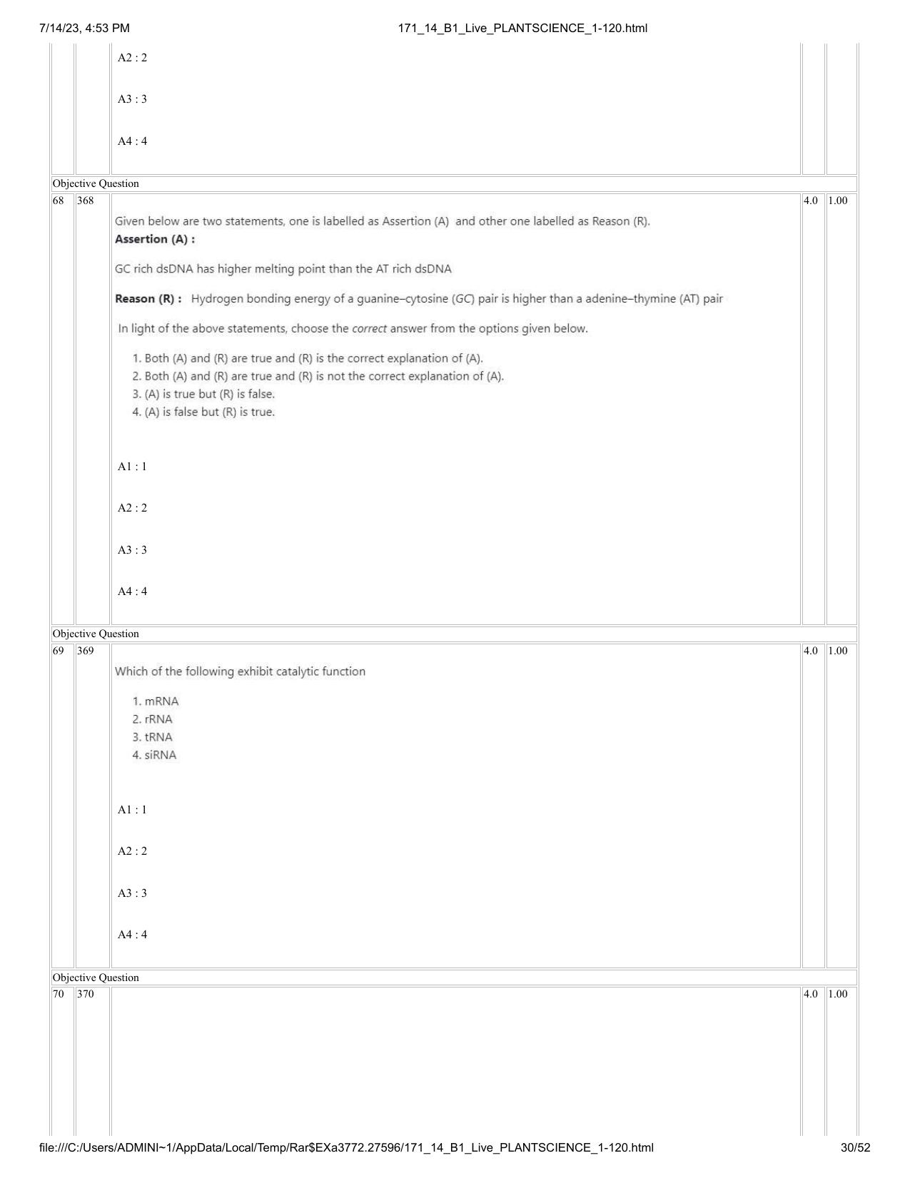 ICAR AIEEA PG 2023 PLANT SCIENCES Question Paper- 14 July 2023 - Page 30