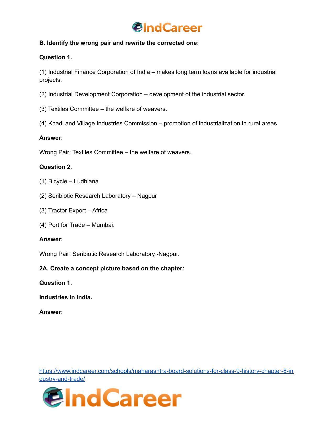 Maharashtra Board Solutions for Class 9- History: Chapter 8- Industry and Trade - Page 4