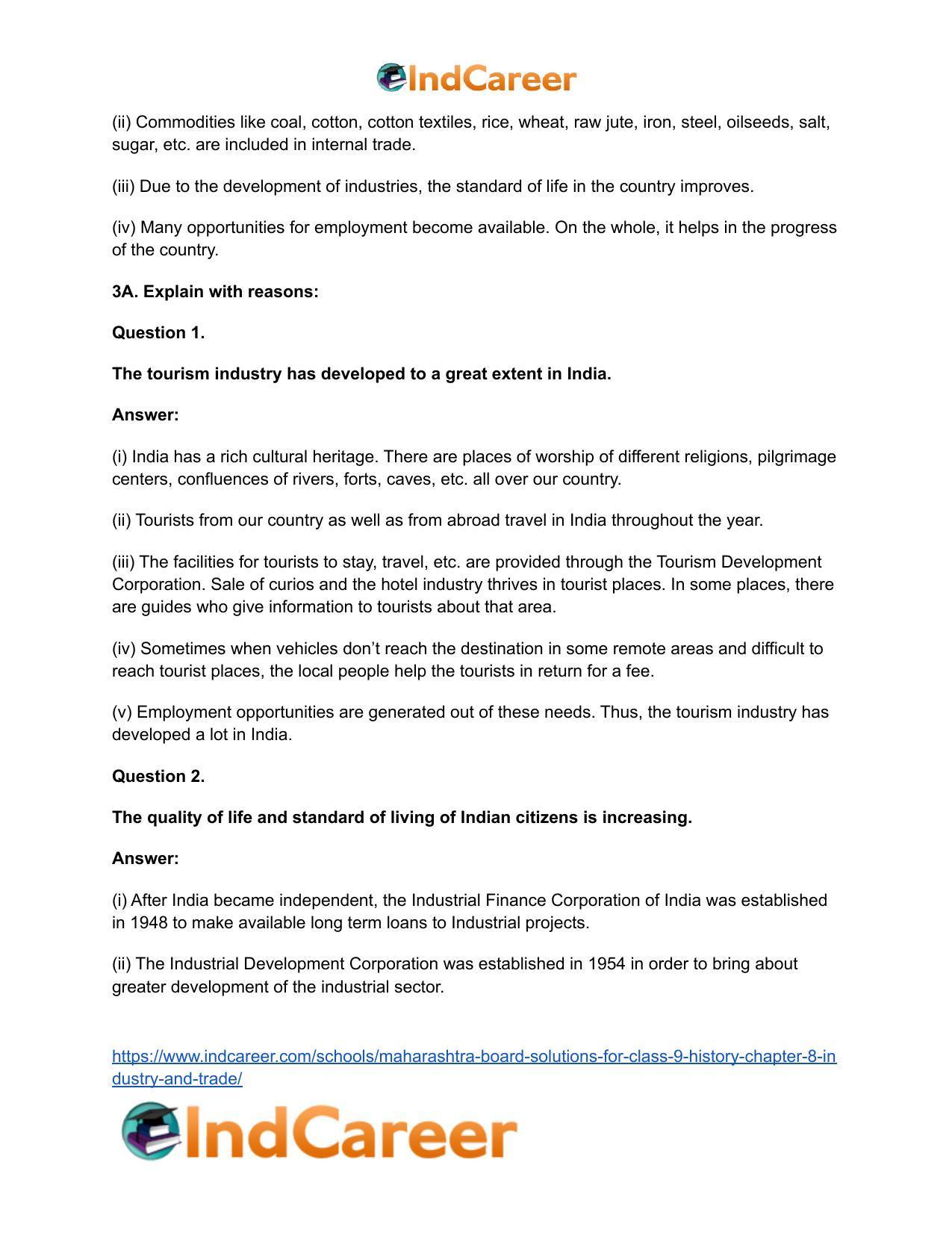 Maharashtra Board Solutions for Class 9- History: Chapter 8- Industry and Trade - Page 6