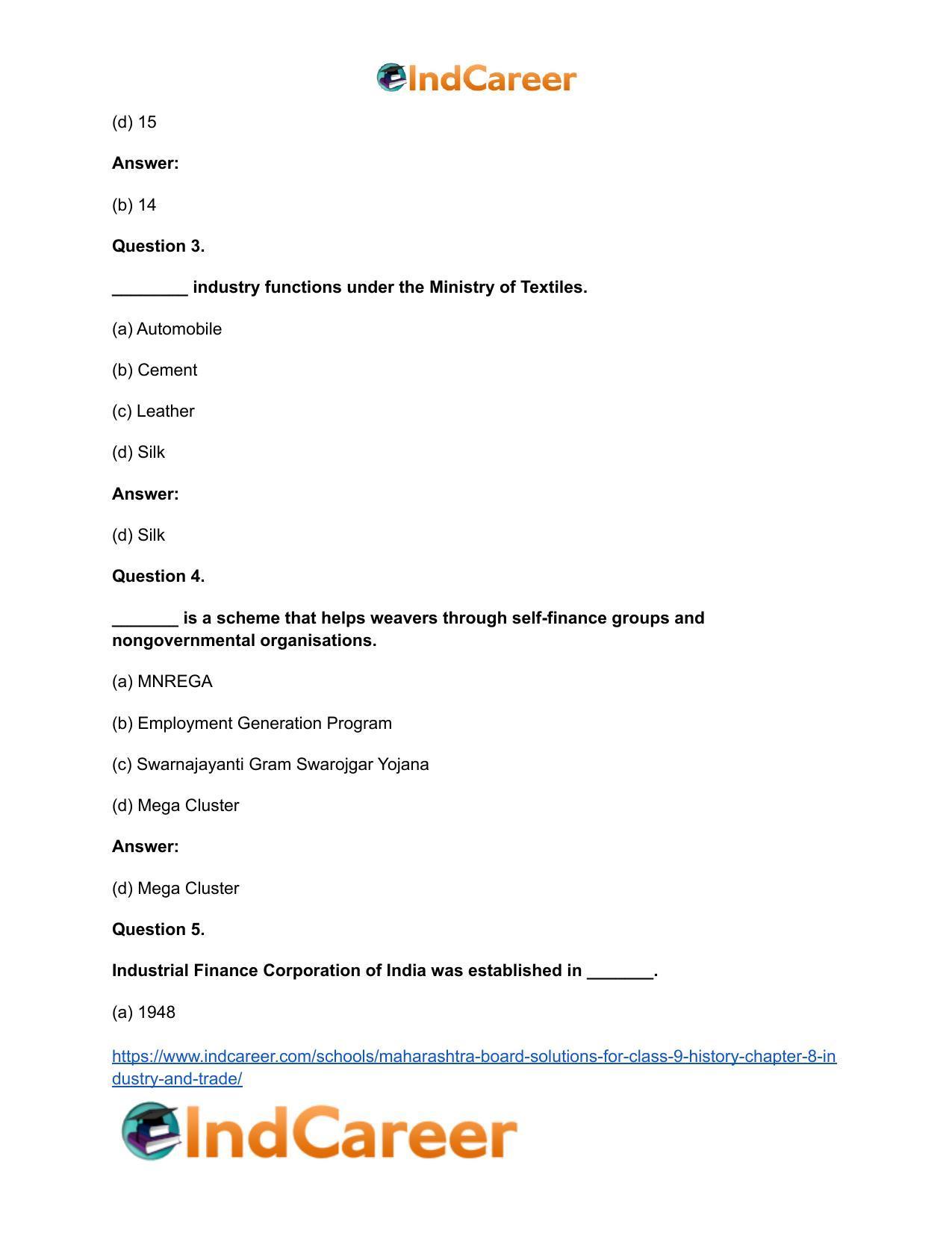 Maharashtra Board Solutions for Class 9- History: Chapter 8- Industry and Trade - Page 10