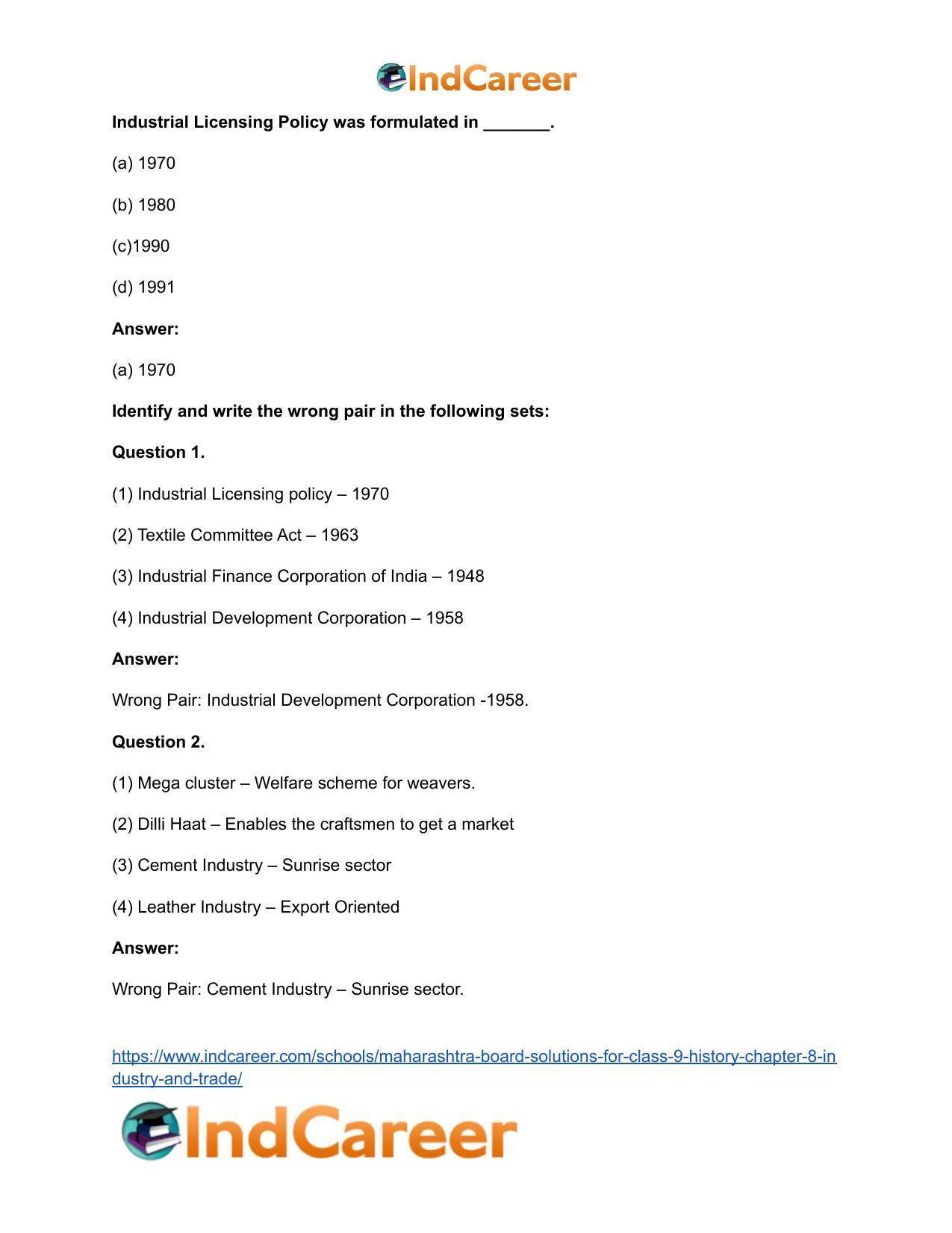 Maharashtra Board Solutions for Class 9- History: Chapter 8- Industry and Trade - Page 12