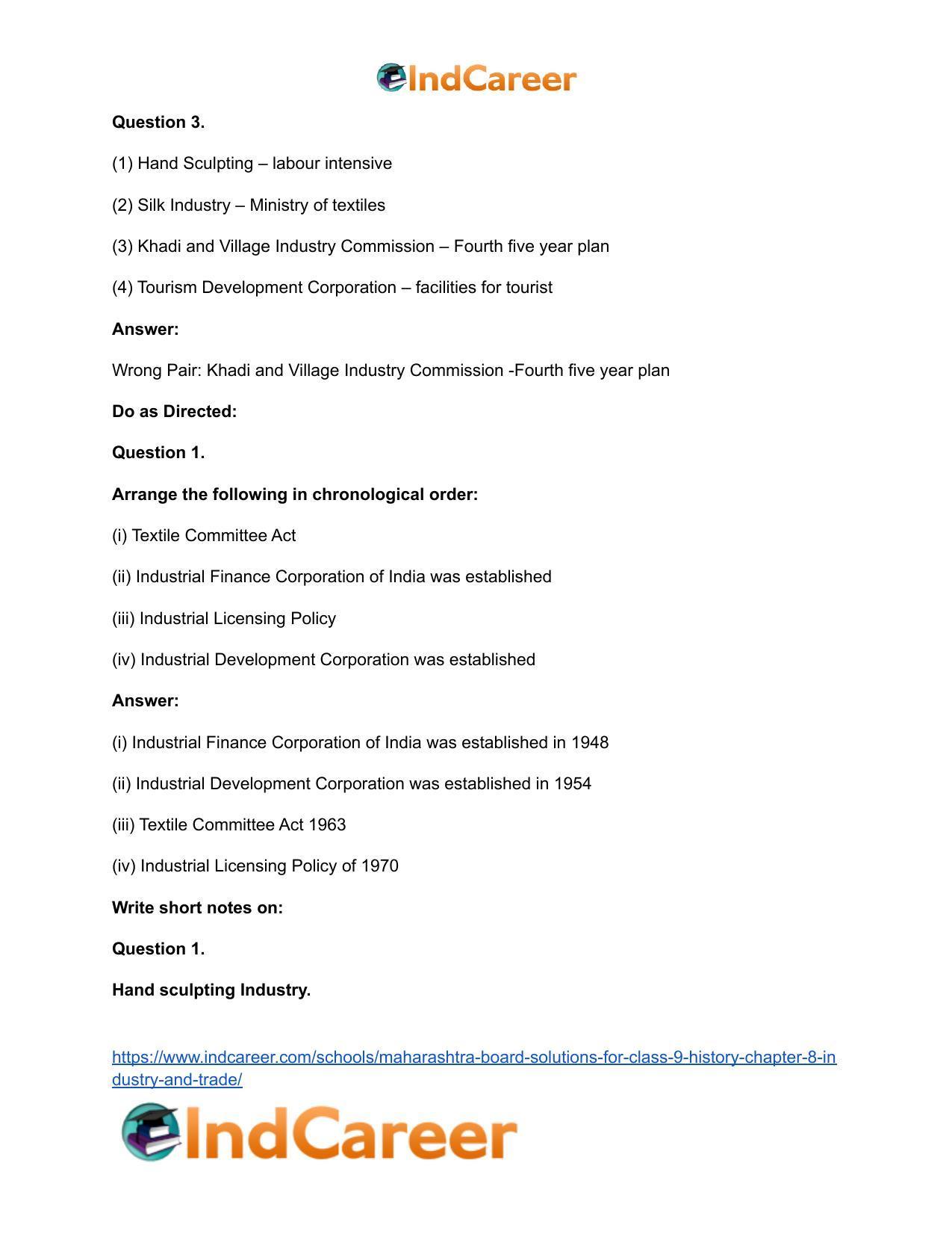 Maharashtra Board Solutions for Class 9- History: Chapter 8- Industry and Trade - Page 13