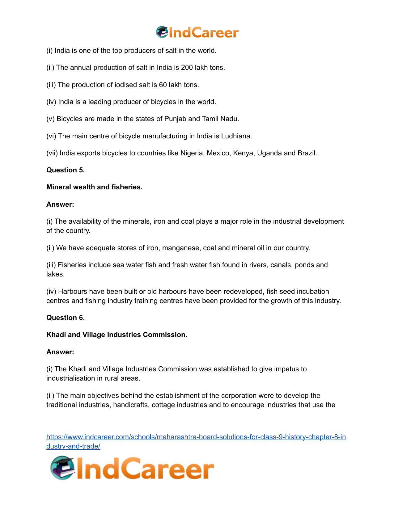 Maharashtra Board Solutions for Class 9- History: Chapter 8- Industry and Trade - Page 15