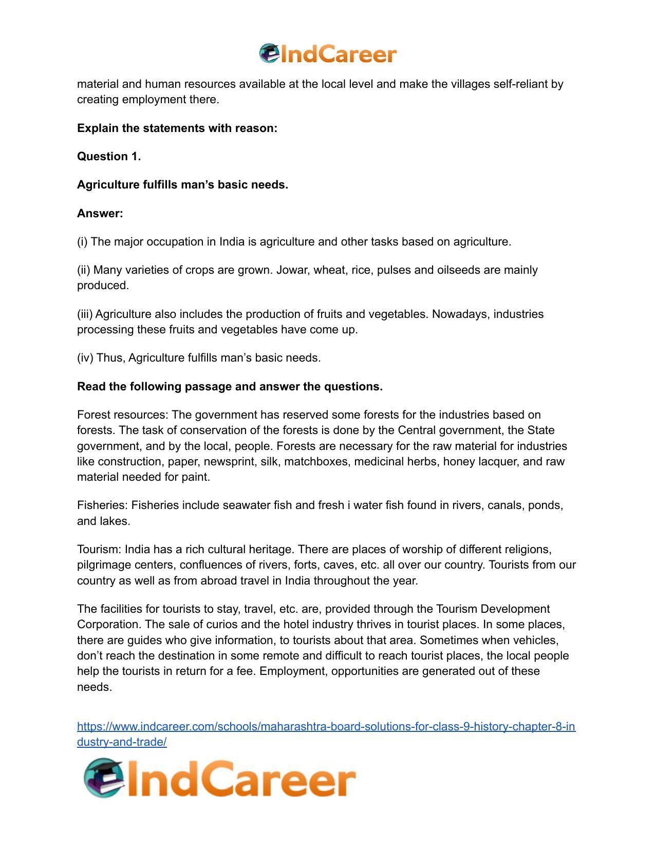 Maharashtra Board Solutions for Class 9- History: Chapter 8- Industry and Trade - Page 16