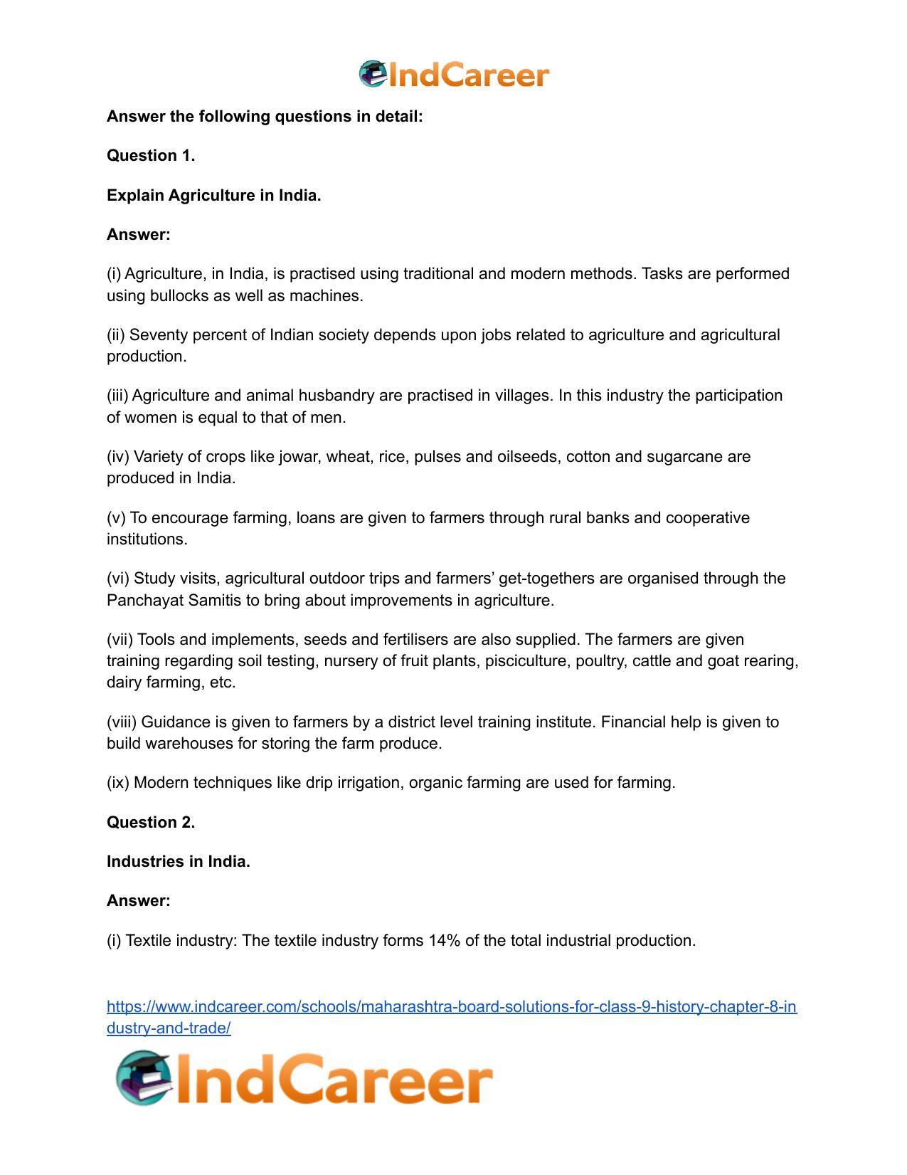 Maharashtra Board Solutions for Class 9- History: Chapter 8- Industry and Trade - Page 18
