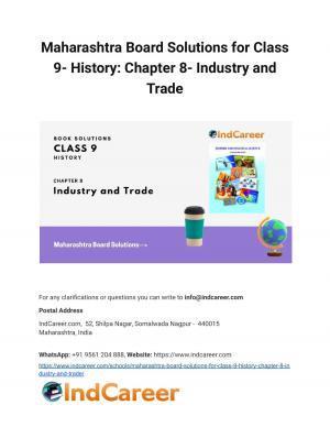 Maharashtra Board Solutions for Class 9- History: Chapter 8- Industry and Trade