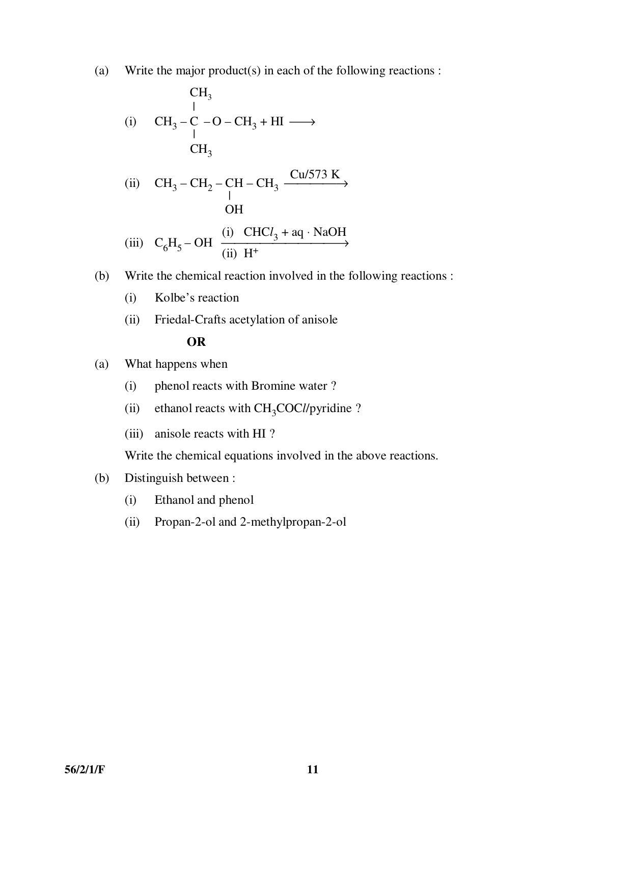 CBSE Class 12 56-2-1-F _Chemistry_ 2016 Question Paper - Page 11