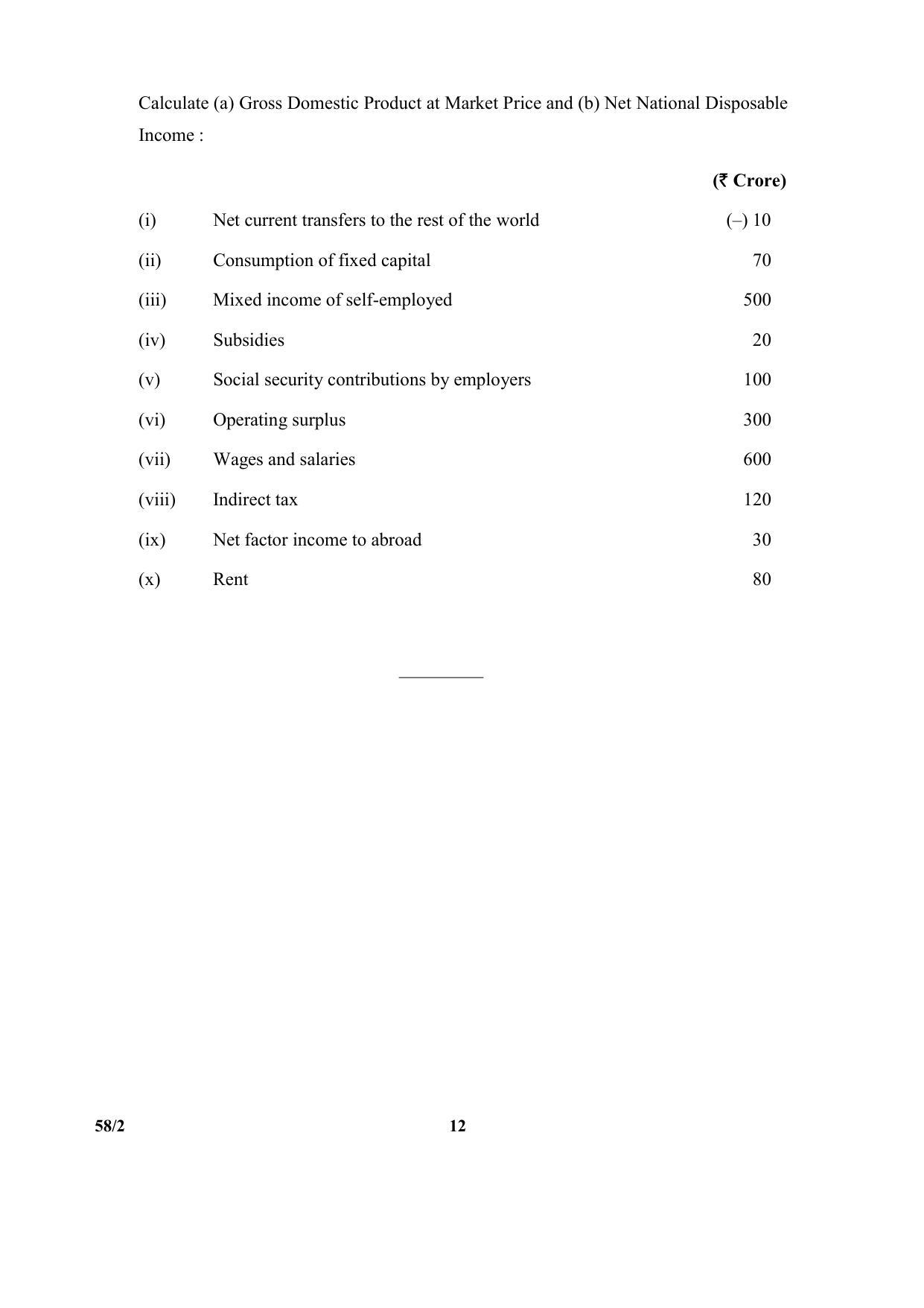CBSE Class 12 58-2 (Economics) 2017-comptt Question Paper - Page 12