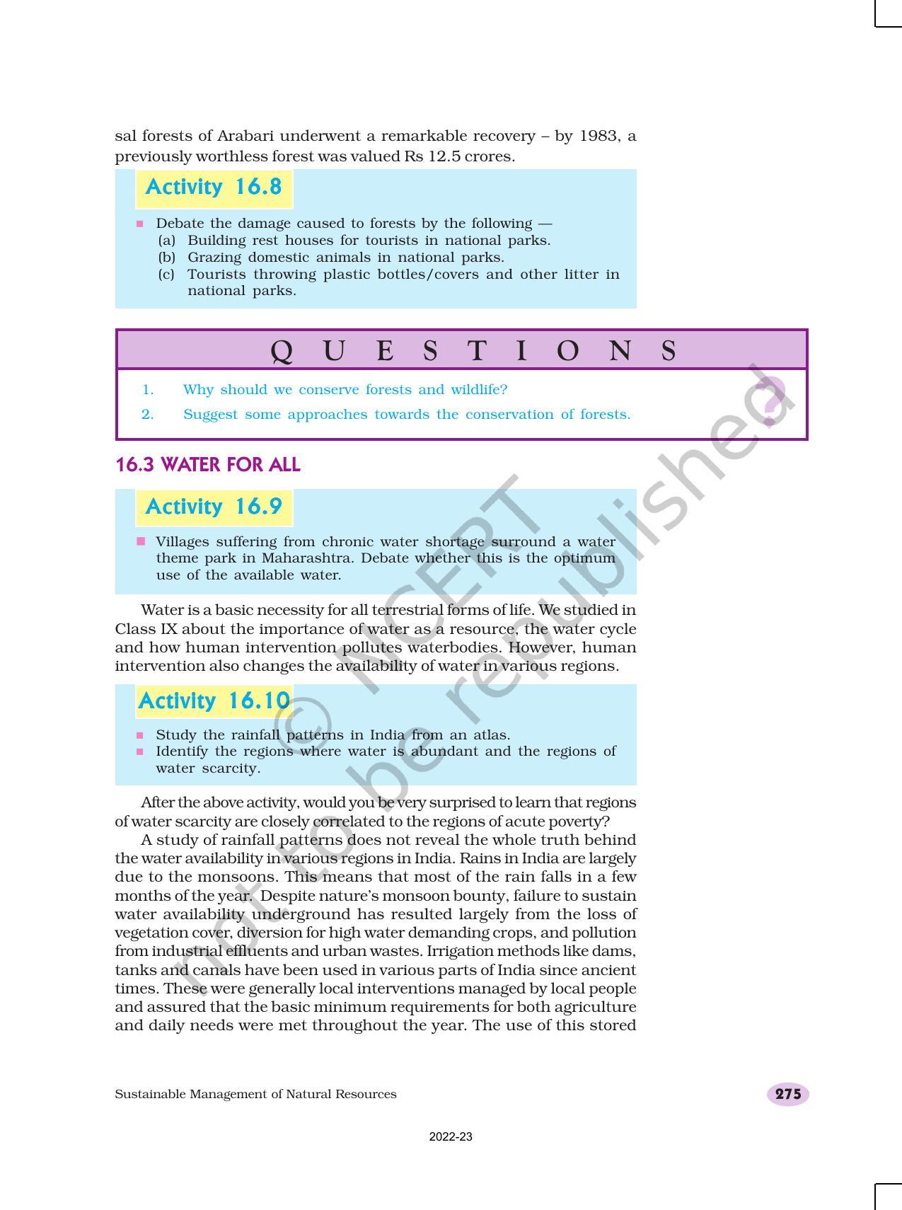 NCERT Book for Class 10 Science Chapter 16 Management of Natural Resources - Page 10