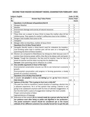 Kerala Plus Two 2023 English Model Answer key