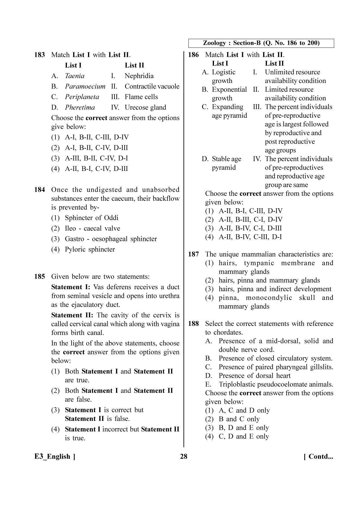 NEET 2023 E3 Official Answer Key - Page 28