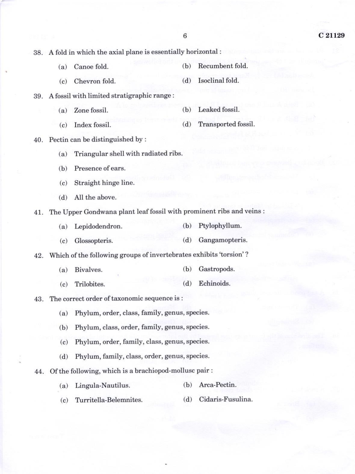 CUCAT 2022 M.Sc. Applied Geology Question Paper - Page 6