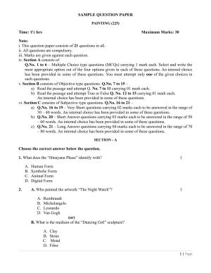 NIOS Class 10 Painting (225)	Sample Paper