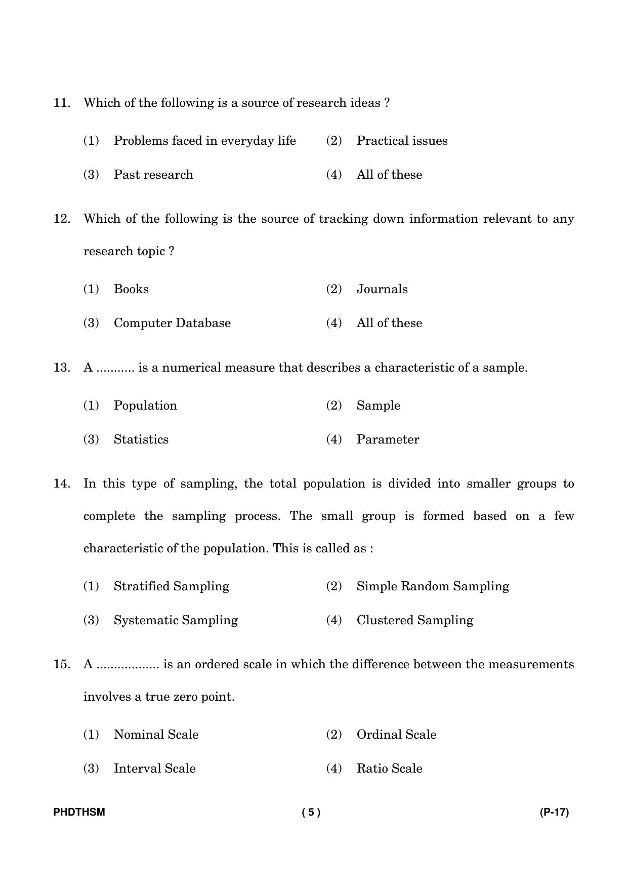IGNOU PhD Entrance Test Ph. D. (Tourism and Hospitality Services Management Studies) Entrance Test, July, 2023 Question Paper - Page 6