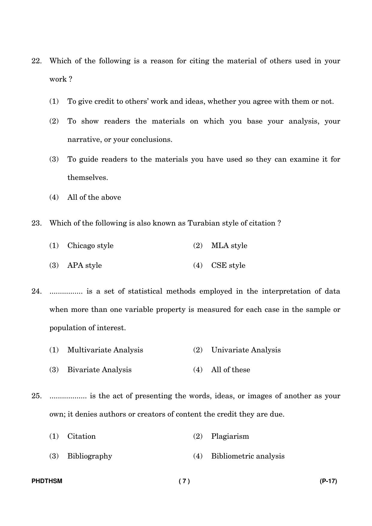 IGNOU PhD Entrance Test Ph. D. (Tourism and Hospitality Services Management Studies) Entrance Test, July, 2023 Question Paper - Page 8
