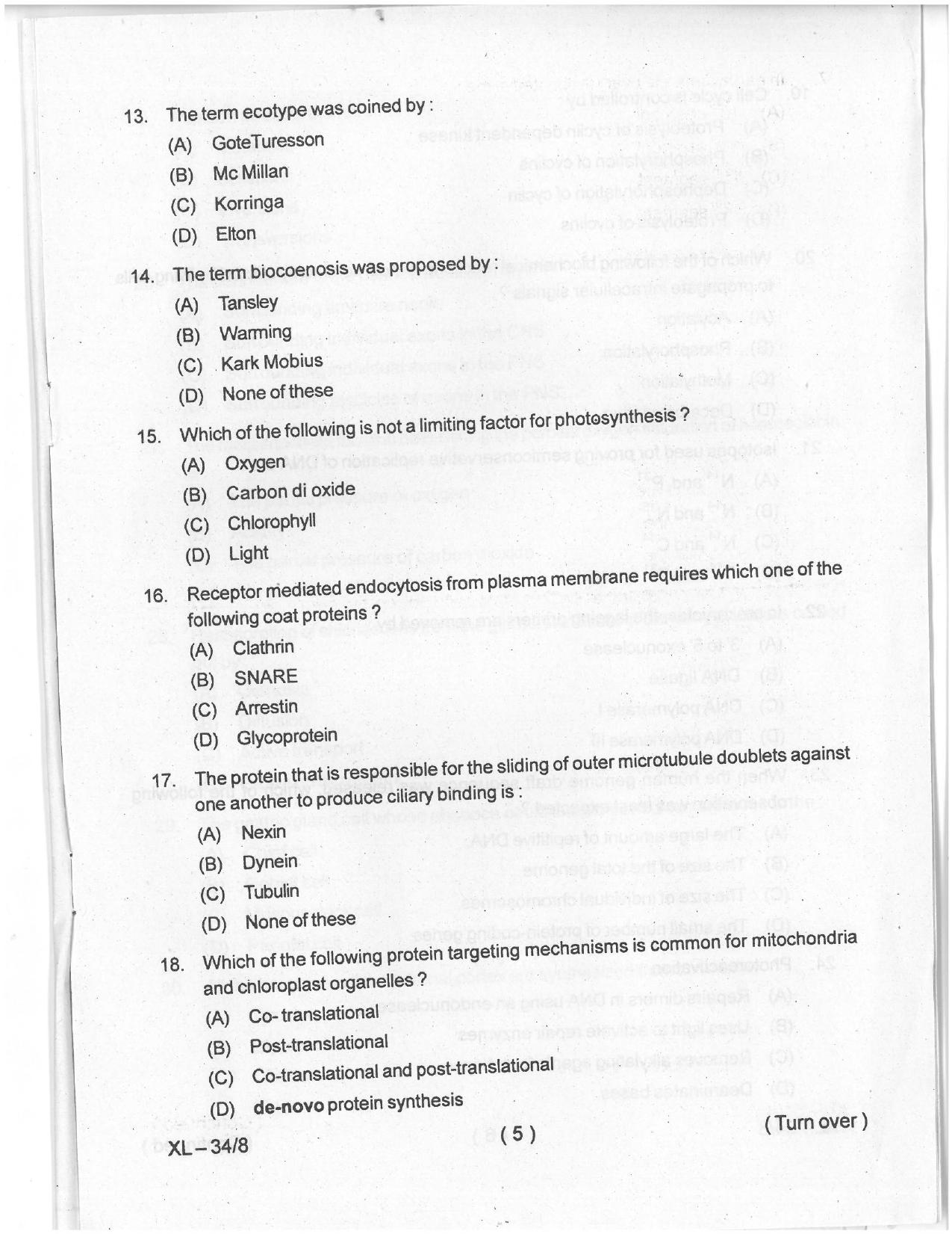 Odisha CPET 2021 ZOOLOGY Question Paper - Page 4