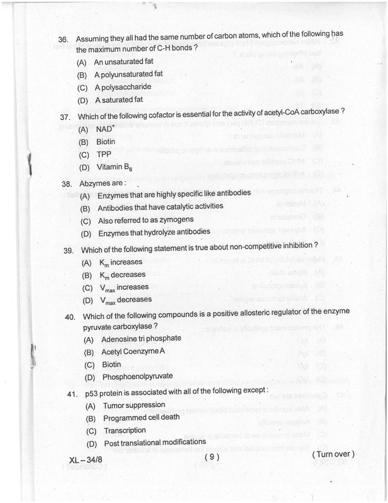 Odisha CPET 2021 ZOOLOGY Question Paper - Page 8