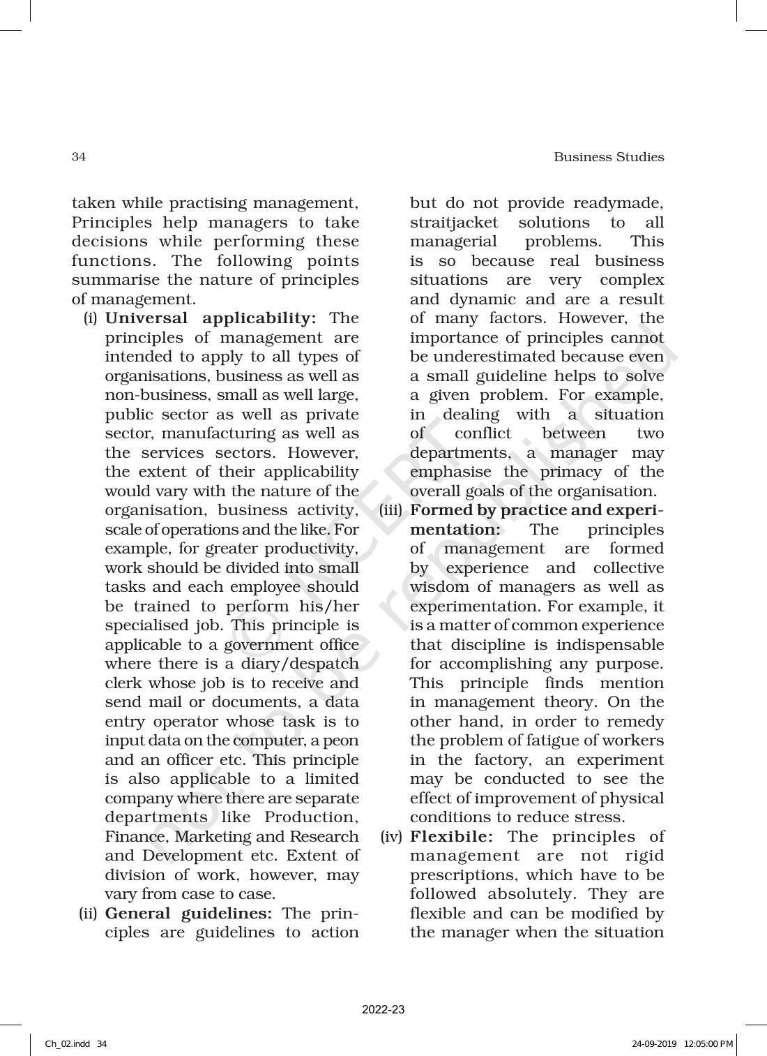NCERT Book for Class 12 Business Studies Chapter 2 Principles of Management - Page 5