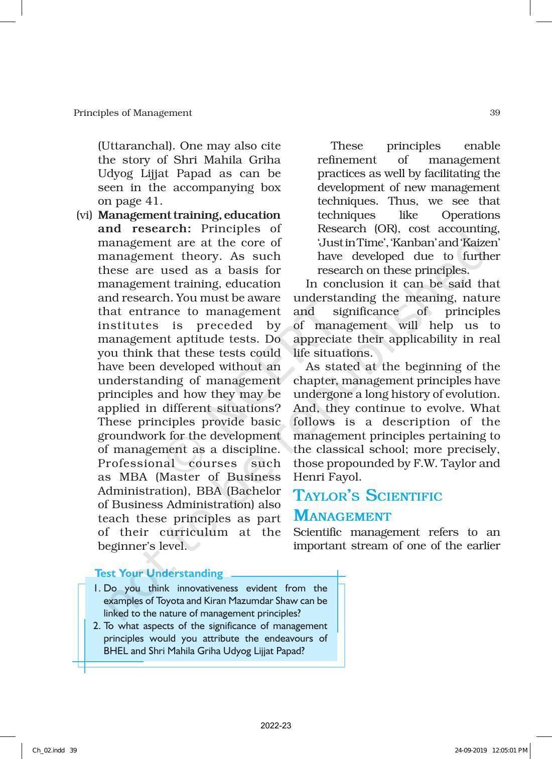 NCERT Book for Class 12 Business Studies Chapter 2 Principles of Management - Page 10