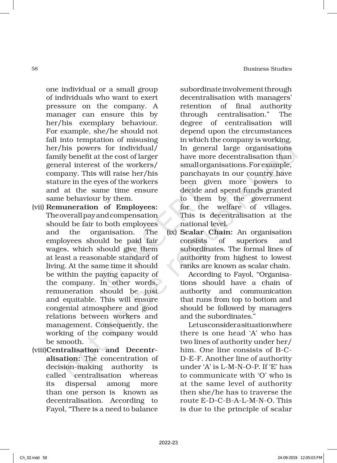 NCERT Book for Class 12 Business Studies Chapter 2 Principles of Management - Page 29