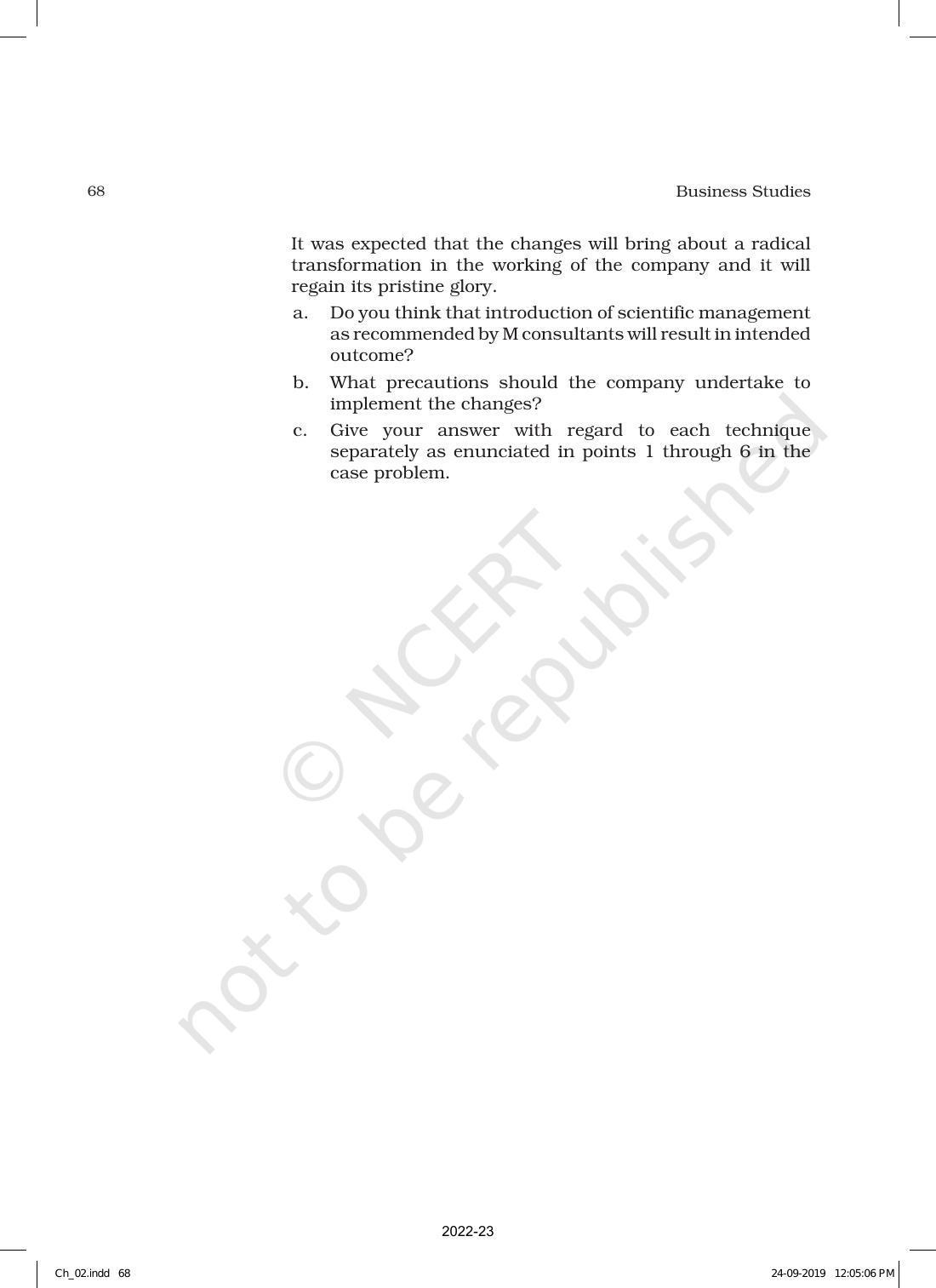 NCERT Book for Class 12 Business Studies Chapter 2 Principles of Management - Page 39