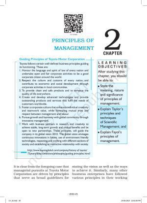NCERT Book for Class 12 Business Studies Chapter 2 Principles of Management