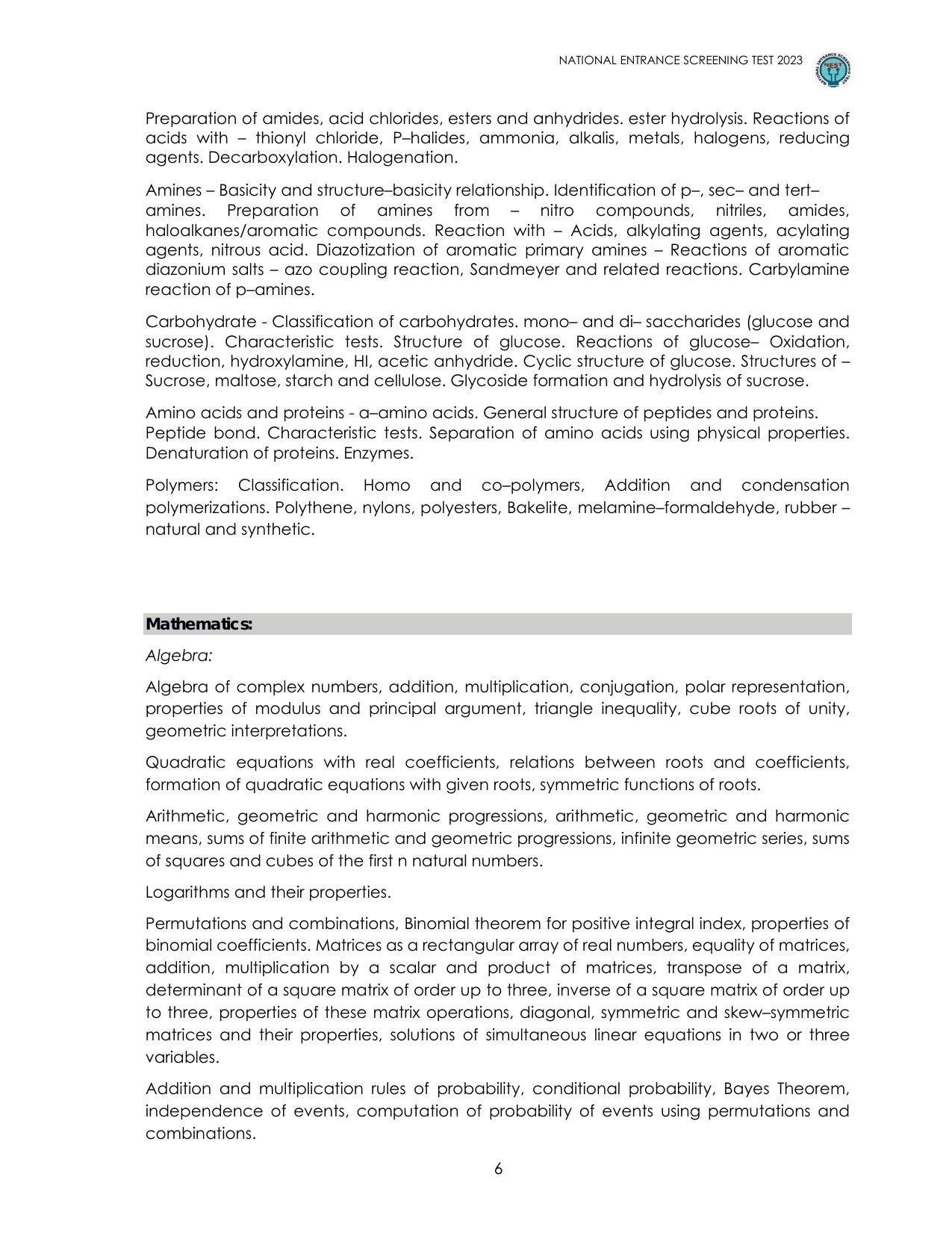NEST Exam Syllabus - Page 6