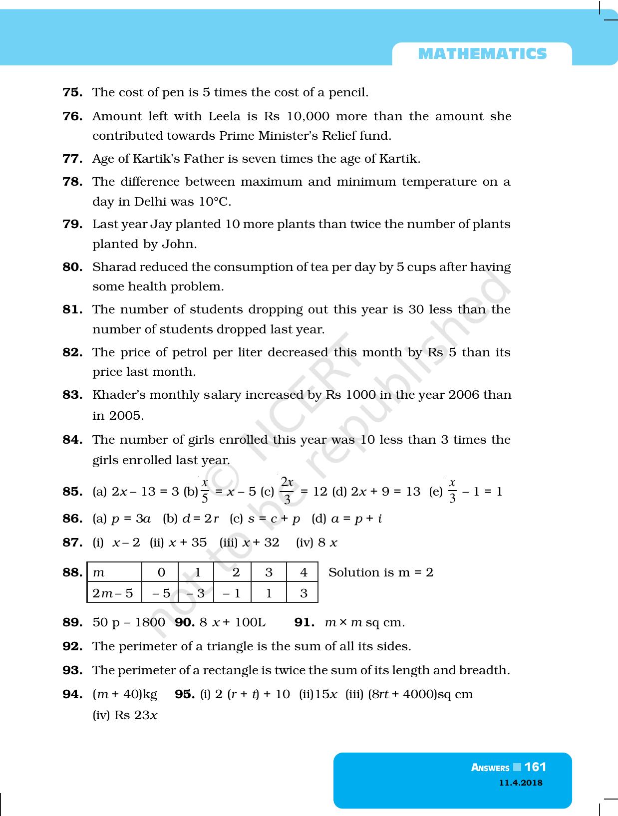 NCERT Exemplar Class 6: Mathematics - Answers - Page 13