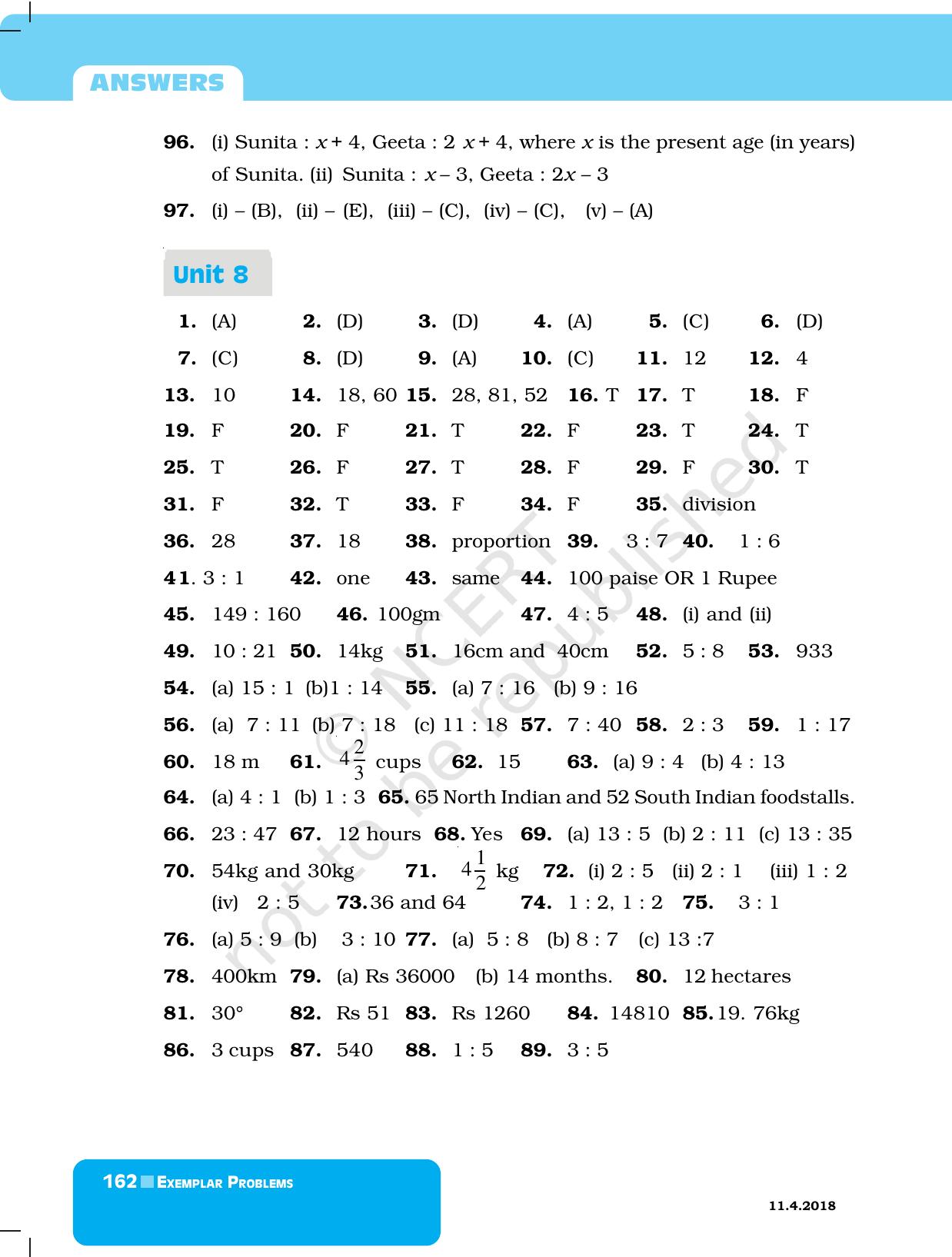 NCERT Exemplar Class 6: Mathematics - Answers - Page 14