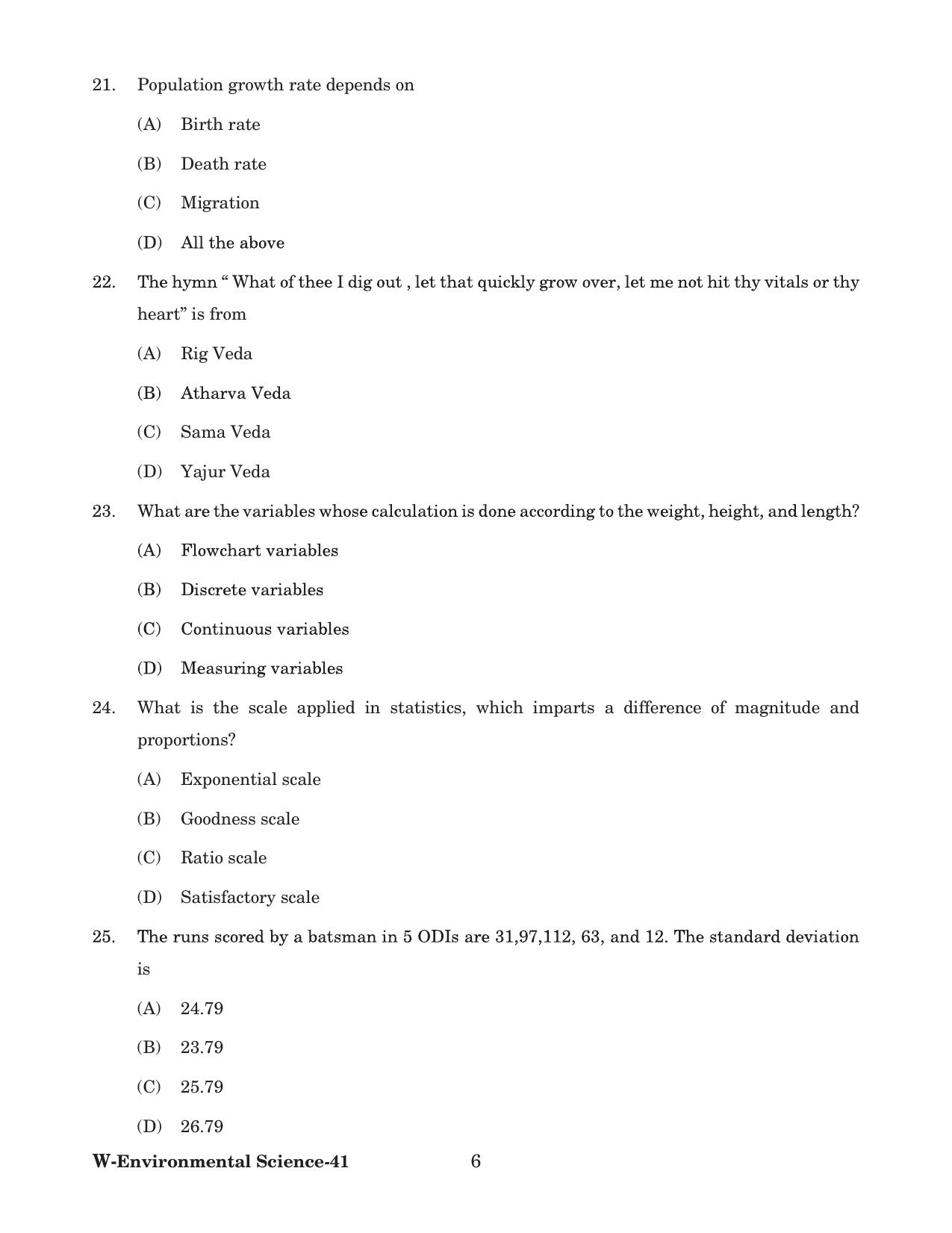 Odisha CPET 2022 ENVIRONMENTAL SCIENCE Question Paper - Page 6