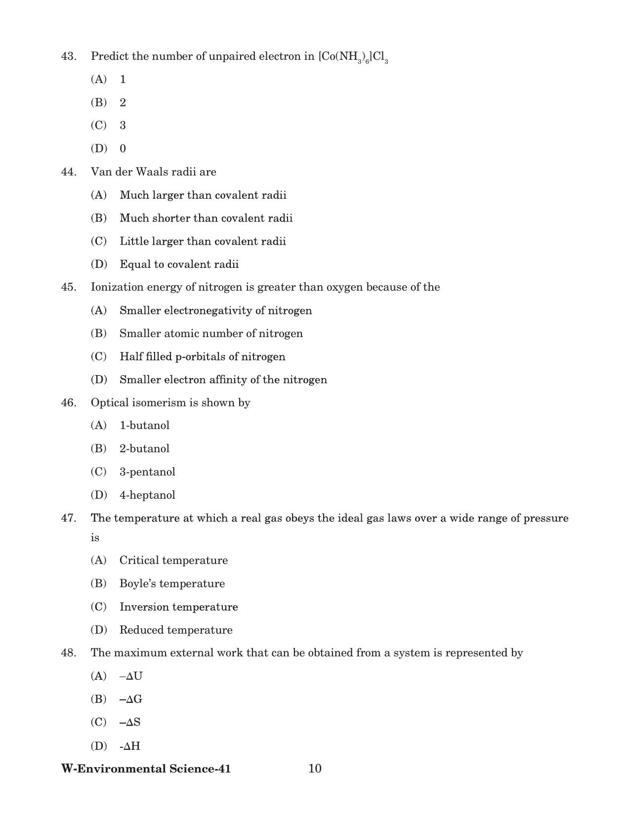 Odisha CPET 2022 ENVIRONMENTAL SCIENCE Question Paper - Page 10